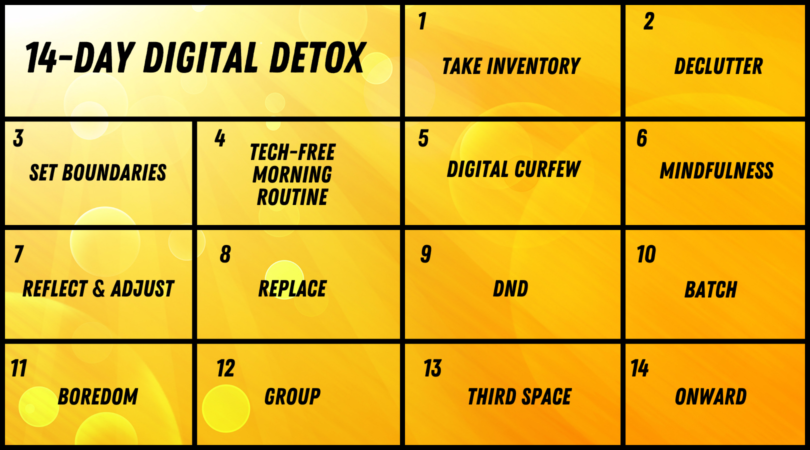 digital detox 14-day calendar