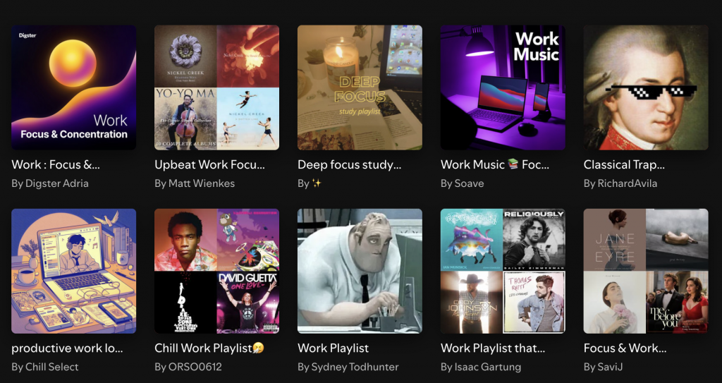 productivity playlists